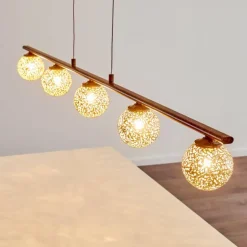 Suspension Virga Rouille, 5 lumières