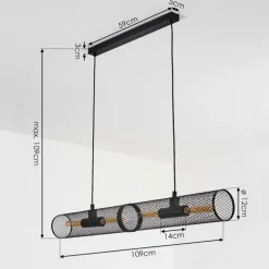 Suspension Vislanda Noir, 1 lumière