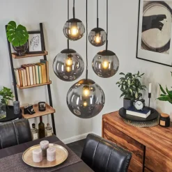 Suspension Voluntad Noir, 5 lumières