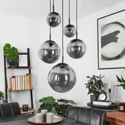 Suspension Voluntad Noir, 5 lumières