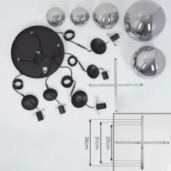 Suspension Voluntad Noir, 5 lumières