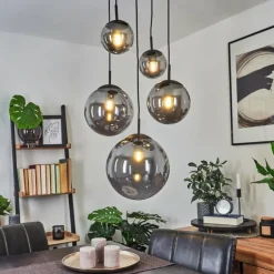 Suspension Voluntad Noir, 5 lumières