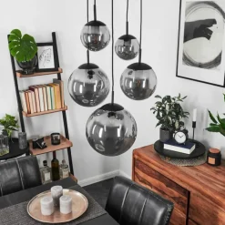 Suspension Voluntad Noir, 5 lumières