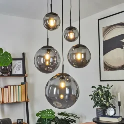 Suspension Voluntad Noir, 5 lumières