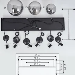 Suspension Voluntad Noir, 6 lumières