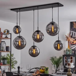 Suspension Voluntad Noir, 6 lumières