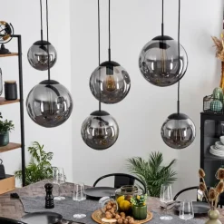 Suspension Voluntad Noir, 6 lumières