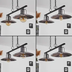 Suspension Weissport Noir, 2 lumières