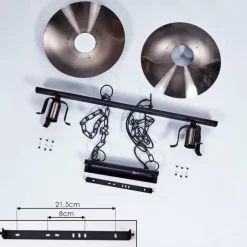 Suspension Weissport Noir, 2 lumières