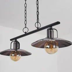 Suspension Weissport Noir, 2 lumières