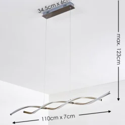 Suspension Wellington LED Acier inoxydable, 2 lumières