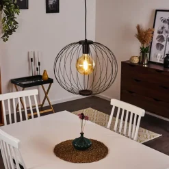 Suspension Wharua Noir, 1 lumière