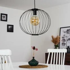 Suspension Wharua Noir, 1 lumière