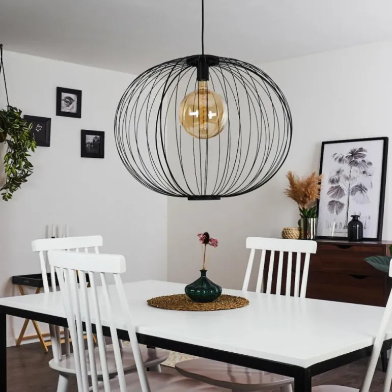 Suspension Wharua Noir, 1 lumière