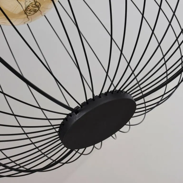 Suspension Wharua Noir, 1 lumière