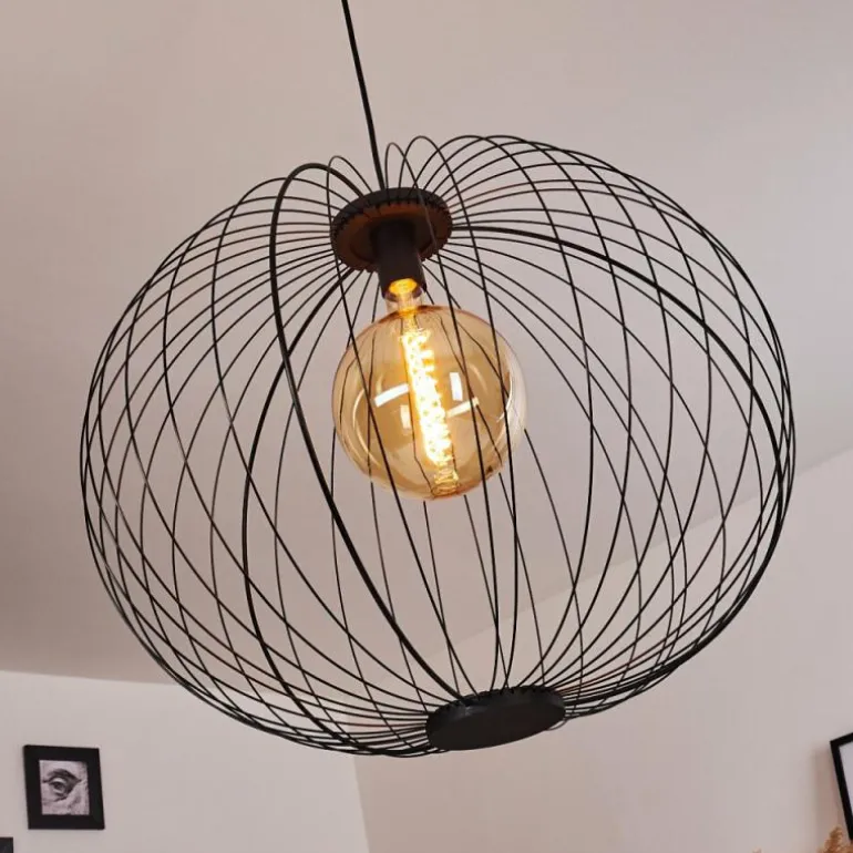 Suspension Wharua Noir, 1 lumière