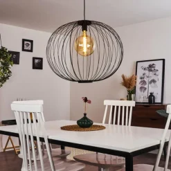 Suspension Wharua Noir, 1 lumière