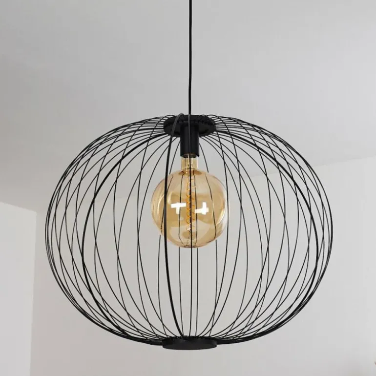 Suspension Wharua Noir, 1 lumière