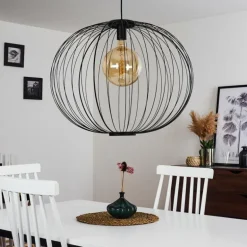 Suspension Wharua Noir, 1 lumière