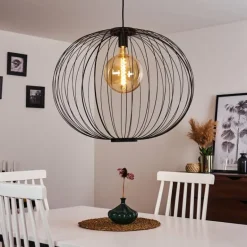 Suspension Wharua Noir, 1 lumière