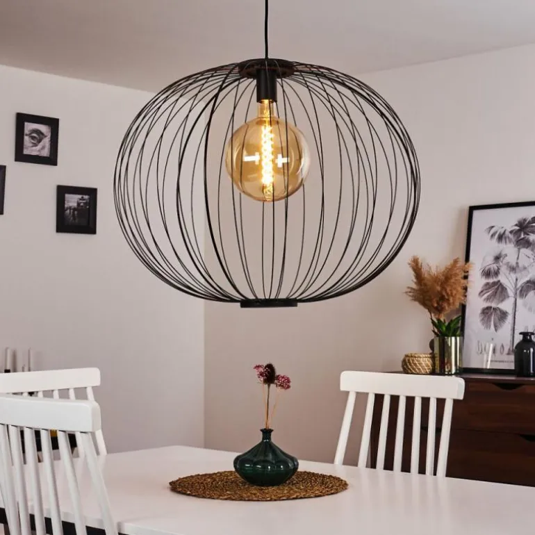 Suspension Wharua Noir, 1 lumière