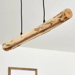 Suspension Winterthur LED Bois clair, Noir, 1 lumière