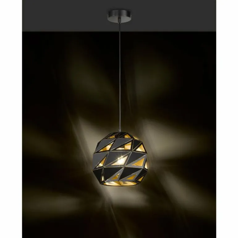 Suspension Wofi-Leuchten JUBA Noir, 1 lumière