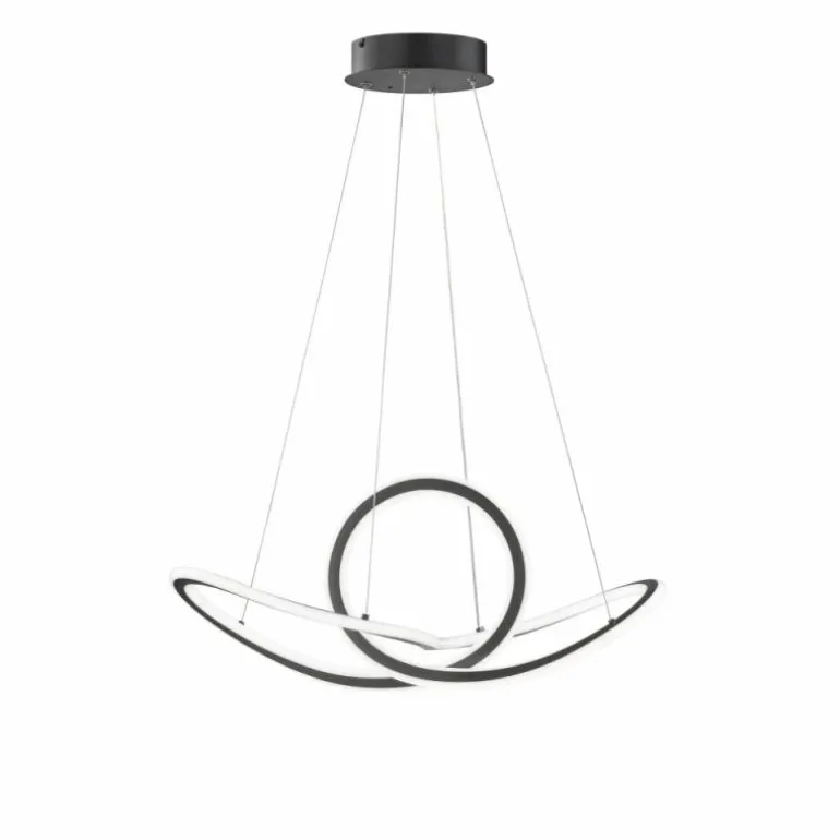 Suspension Wofi-Leuchten MADISON LED Noir, 1 lumière, Télécommandes