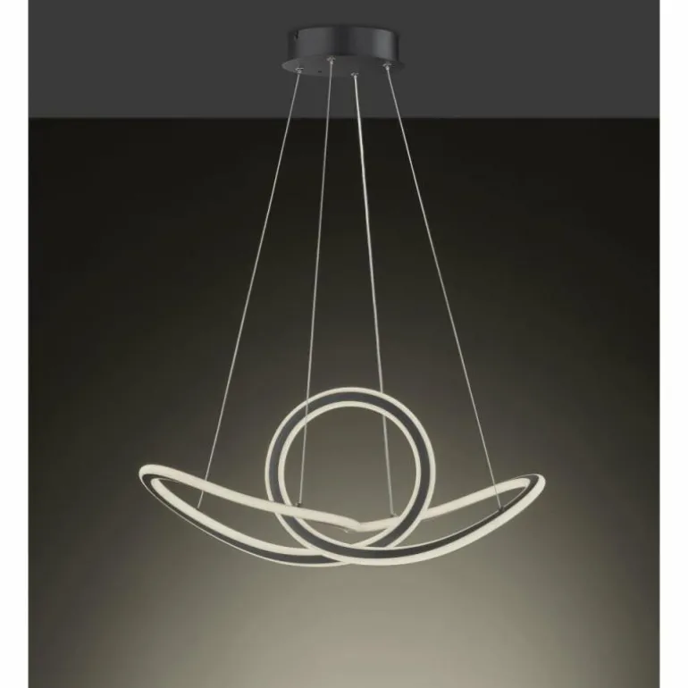 Suspension Wofi-Leuchten MADISON LED Noir, 1 lumière, Télécommandes