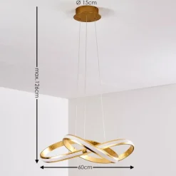 Suspension Woyens LED Or, 1 lumière