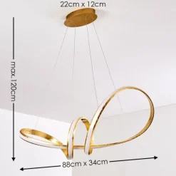 Suspension Woyens LED Or, 1 lumière