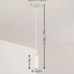 Suspension Zuoz Blanc, 1 lumière