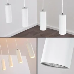 Suspension Zuoz Blanc, 4 lumières