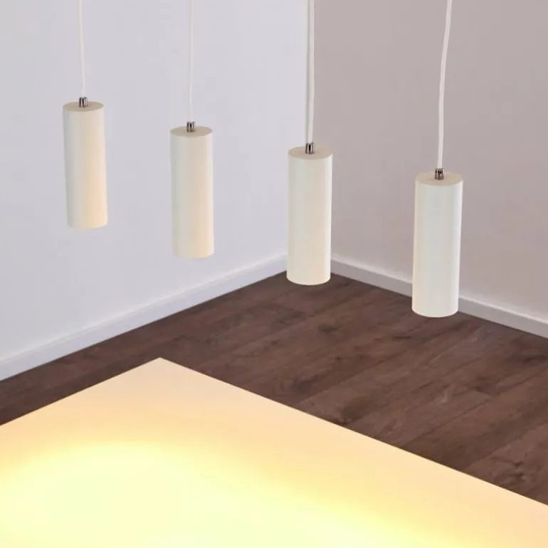 Suspension Zuoz Blanc, 4 lumières