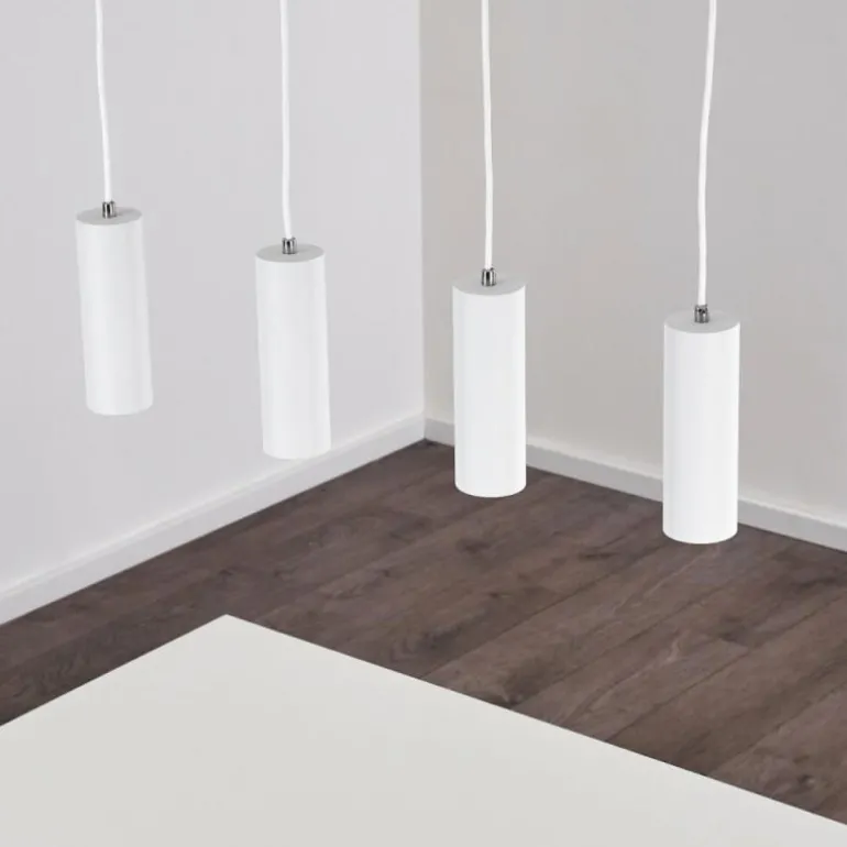 Suspension Zuoz Blanc, 4 lumières