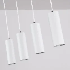 Suspension Zuoz Blanc, 4 lumières