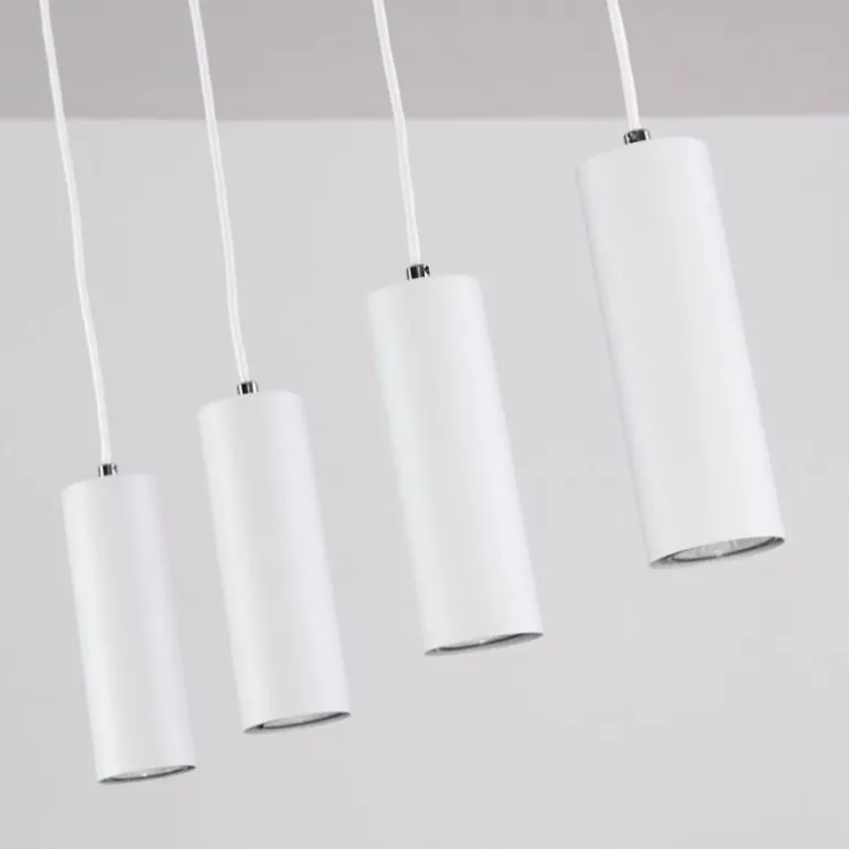 Suspension Zuoz Blanc, 4 lumières