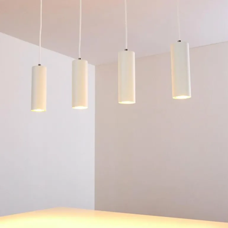 Suspension Zuoz Blanc, 4 lumières