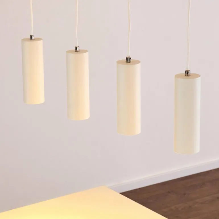 Suspension Zuoz Blanc, 4 lumières