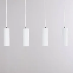 Suspension Zuoz Blanc, 4 lumières