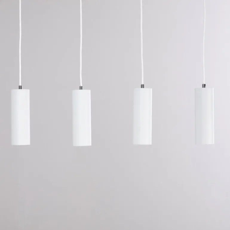 Suspension Zuoz Blanc, 4 lumières