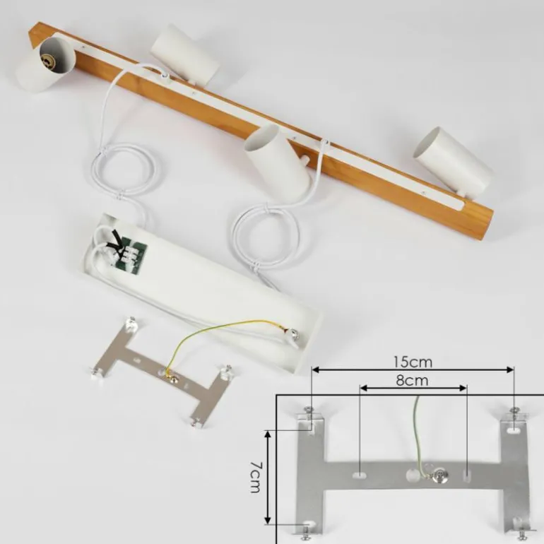 Suspension Zuoz Écru, Blanc, 4 lumières