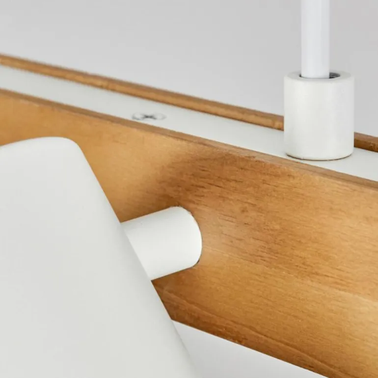 Suspension Zuoz Écru, Blanc, 4 lumières