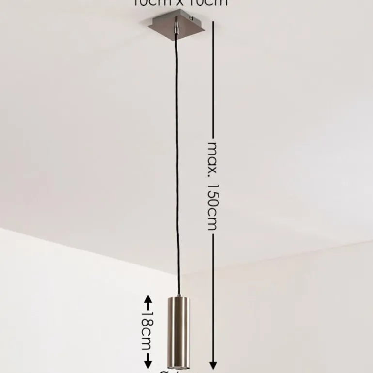 Suspension Zuoz Nickel mat, 1 lumière
