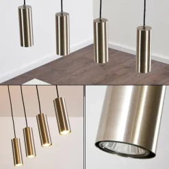 Suspension Zuoz Nickel mat, 4 lumières