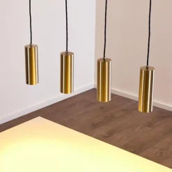 Suspension Zuoz Nickel mat, 4 lumières