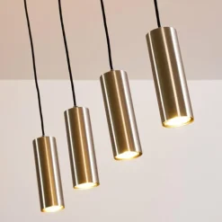 Suspension Zuoz Nickel mat, 4 lumières