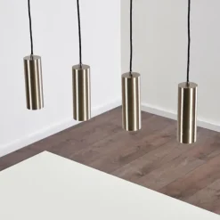 Suspension Zuoz Nickel mat, 4 lumières