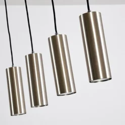 Suspension Zuoz Nickel mat, 4 lumières