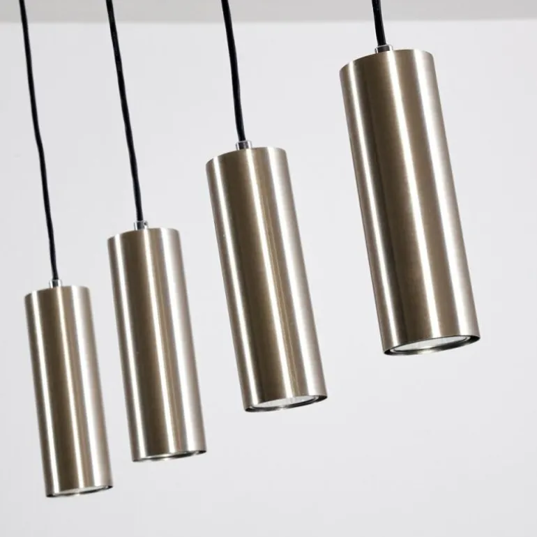 Suspension Zuoz Nickel mat, 4 lumières